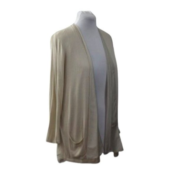 Chicos Arianne Panel Cardigan Sweater Linen Womens XL 16 Chicos 3 Silk - Picture 1 of 5